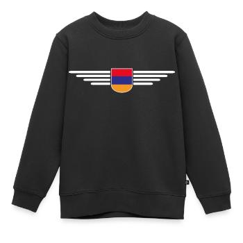 Armenien Fanartikel – Kultur erleben - Kinder Premium Organic Sweatshirt - Schwarz - Vorne - AI Model Kid Female (0cm)