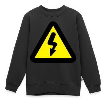 électricité panneau de signalisation - Sweat Premium enfant bio - noir - Devant - AI Model Kid Female (0cm)