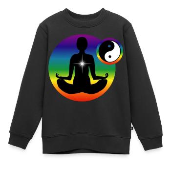 Meditation et chakras - Sweat Premium enfant bio - noir - Devant - AI Model Kid Female (0cm)