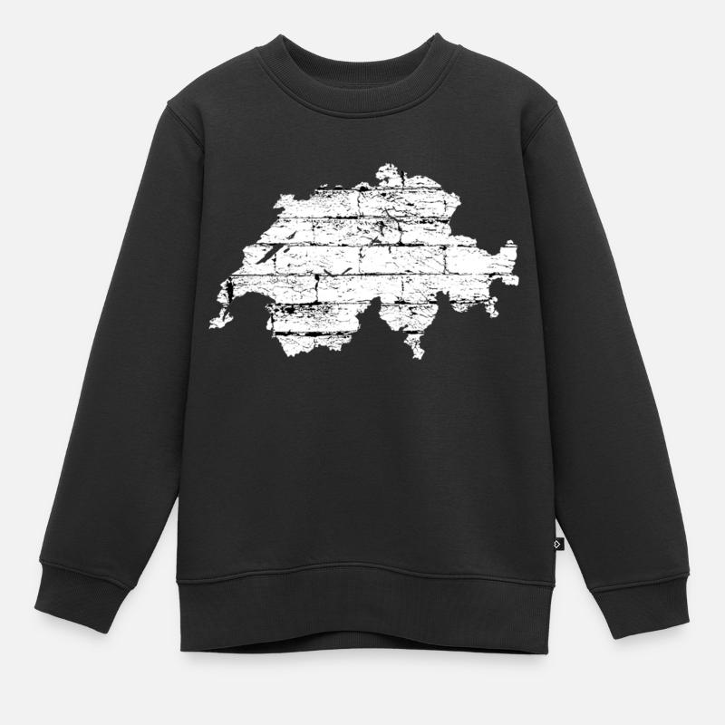 Schweiz - Kinder Premium Organic Sweatshirt - Schwarz