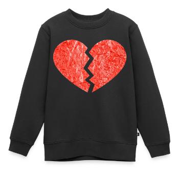 Cœur brisé - Sweat Premium enfant bio - noir - Devant - AI Model Kid Female (0cm)