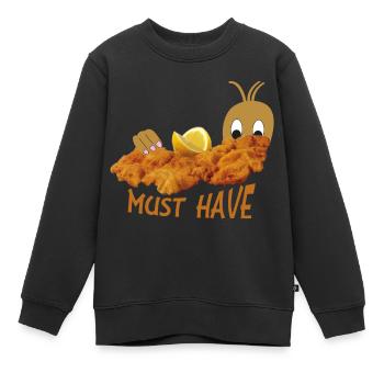 Schnitzel - Kinder Premium Organic Sweatshirt - Schwarz - Vorne - AI Model Kid Female (0cm)