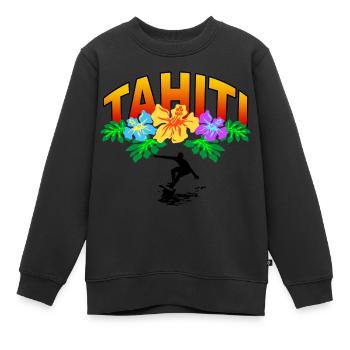 tahiti surfing - Sweat Premium enfant bio - noir - Devant - AI Model Kid Female (0cm)