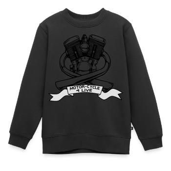 Motor - Kinder Premium Organic Sweatshirt - Schwarz - Vorne - AI Model Kid Female (0cm)