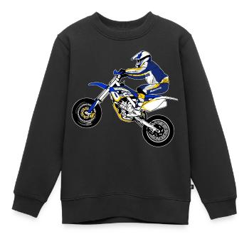 Supermoto - Kinder Premium Organic Sweatshirt - Schwarz - Vorne - AI Model Kid Female (0cm)