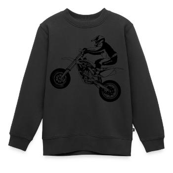 Supermoto - Kinder Premium Organic Sweatshirt - Schwarz - Vorne - AI Model Kid Female (0cm)
