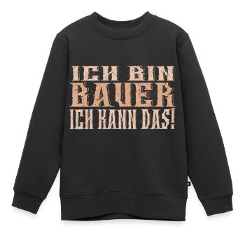 Ich bin Bauer - Kinder Premium Organic Sweatshirt - Schwarz - Vorne - AI Model Kid Female (0cm)