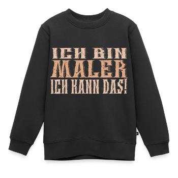 Ich bin Maler - Kinder Premium Organic Sweatshirt - Schwarz - Vorne - AI Model Kid Female (0cm)