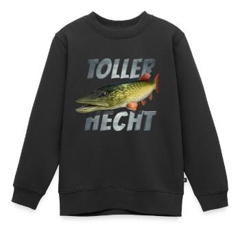 Hecht Angler Fischer Sportfischer Spruch Geschenk - Kinder Premium Organic Sweatshirt - Schwarz - Vorne - AI Model Kid Female (0cm)