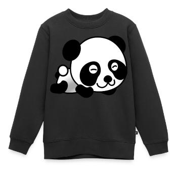 Panda - Kinder Premium Organic Sweatshirt - Schwarz - Vorne - AI Model Kid Female (0cm)