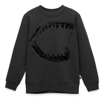 Riesen Vector Hai Gebiss - Kinder Premium Organic Sweatshirt - Schwarz - Vorne - AI Model Kid Female (0cm)