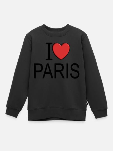 J’adore Paris - Sweat Premium enfant bio - noir