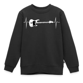 battement e guitare - Sweat Premium enfant bio - noir - Devant - AI Model Kid Female (0cm)