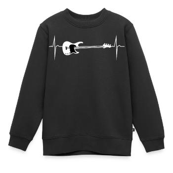 herzschlag e bass - Kinder Premium Organic Sweatshirt - Schwarz - Vorne - AI Model Kid Female (0cm)