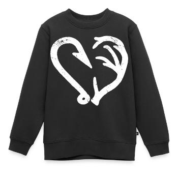 Pêche Et Chasse Cadeau Humour Personnalisé - Sweat Premium enfant bio - noir - Devant - AI Model Kid Female (0cm)