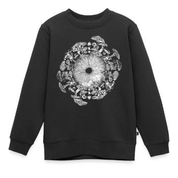 Pilz Iris Mykologie Sporendruck - Kinder Premium Organic Sweatshirt - Schwarz - Vorne - AI Model Kid Female (0cm)