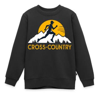 Cross-Country-Läuferlauf - Kinder Premium Organic Sweatshirt - Schwarz - Vorne - AI Model Kid Female (0cm)