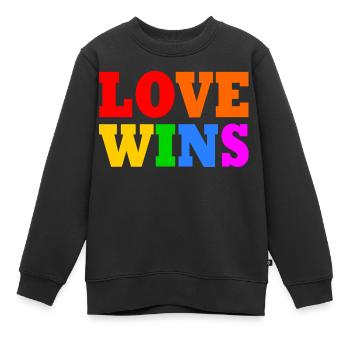 Love wins - Sweat Premium enfant bio - noir - Devant - AI Model Kid Female (0cm)