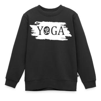 Yoga Om - Kinder Premium Organic Sweatshirt - Schwarz - Vorne - AI Model Kid Female (0cm)