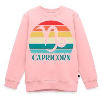 capricorn - Sweat Premium enfant bio - rose - Devant - AI Model Kid Female (0cm)