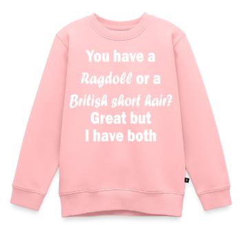 Ragdoll/British Short Hair - Kinder Premium Organic Sweatshirt - Rosa - Vorne - AI Model Kid Female (0cm)