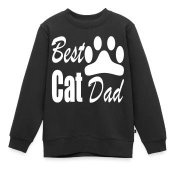 Meilleur père chat - Sweat Premium enfant bio - noir - Devant - AI Model Kid Female (0cm)
