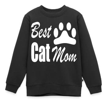 Best Cat Mom - Kinder Premium Organic Sweatshirt - Schwarz - Vorne - AI Model Kid Female (0cm)