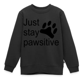 Just stay pawsitive - Kinder Premium Organic Sweatshirt - Schwarz - Vorne - AI Model Kid Female (0cm)
