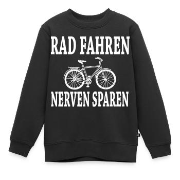 rad fahren nerven sparen spruch - Kinder Premium Organic Sweatshirt - Schwarz - Vorne - AI Model Kid Female (0cm)