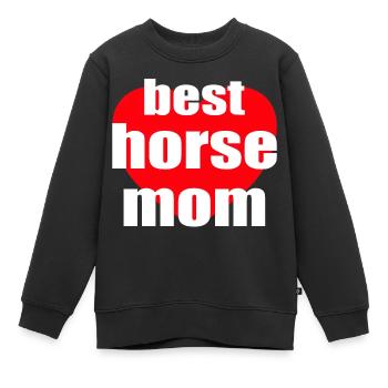 best horse mom - Kinder Premium Organic Sweatshirt - Schwarz - Vorne - AI Model Kid Female (0cm)