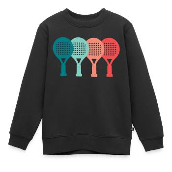 Padel-Tennis Padelschläger Retro Padel - Kinder Premium Organic Sweatshirt - Schwarz - Vorne - AI Model Kid Female (0cm)