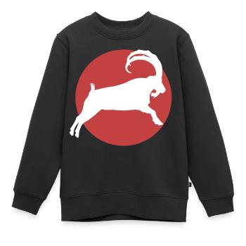Capricorne - Sweat Premium enfant bio - noir - Devant - AI Model Kid Female (0cm)