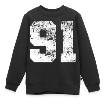 TEAM 91 - Kinder Premium Organic Sweatshirt - Schwarz - Vorne - AI Model Kid Female (0cm)