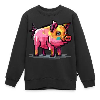 Un beau cochon adulte coloré - Sweat Premium enfant bio - noir - Devant - AI Model Kid Female (0cm)