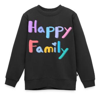 TEXTE DE FAMILLE HEUREUSE - Sweat Premium enfant bio - noir - Devant - AI Model Kid Female (0cm)