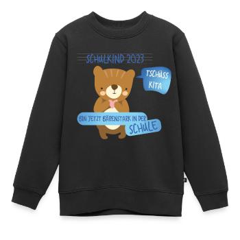 Tschüß Kita - Schulkind - Kinder Premium Organic Sweatshirt - Schwarz - Vorne - AI Model Kid Female (0cm)