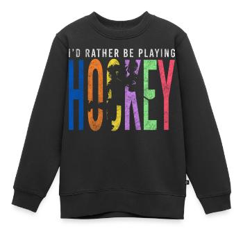 Eishockey Mannschaft Puck - Kinder Premium Organic Sweatshirt - Schwarz - Vorne - AI Model Kid Female (0cm)