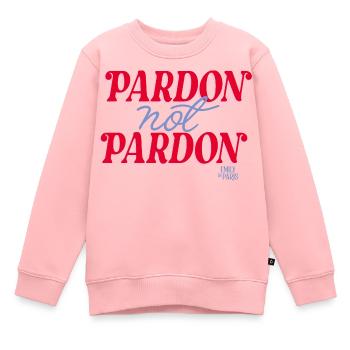 Emily In Paris Pardon Not Pardon Ecriture rouge - Sweat Premium enfant bio - rose - Devant - AI Model Kid Female (0cm)
