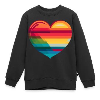 Pride Heart - Kinder Premium Organic Sweatshirt - Schwarz - Vorne - AI Model Kid Female (0cm)