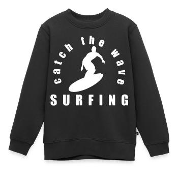 Planche de surf Surfer Sports nautiques - Sweat Premium enfant bio - noir - Devant - AI Model Kid Female (0cm)