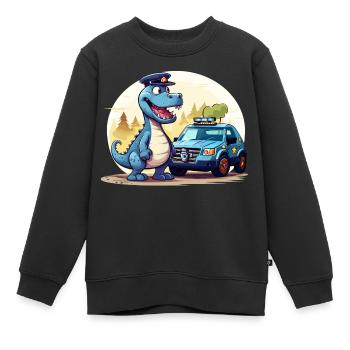 Dinosaur Police Adventure - Dragon - Sweat Premium enfant bio - noir - Devant - AI Model Kid Female (0cm)