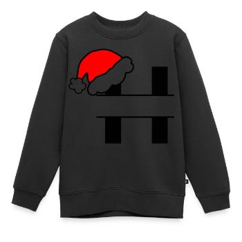 Alphabet Noël Lettre H a personnaliser - Sweat Premium enfant bio - noir - Devant - AI Model Kid Female (0cm)