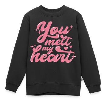 You melt my heart - Kinder Premium Organic Sweatshirt - Schwarz - Vorne - AI Model Kid Female (0cm)