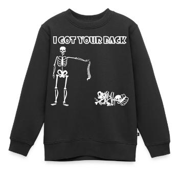 Ich halte dir den Rücken frei. - Kinder Premium Organic Sweatshirt - Schwarz - Vorne - AI Model Kid Female (0cm)