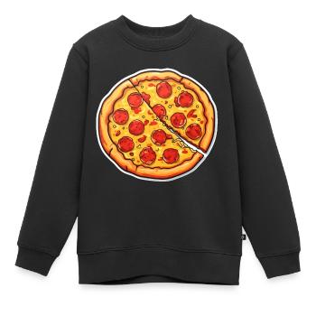 Pizza Salami - Sweat Premium enfant bio - noir - Devant - AI Model Kid Female (0cm)