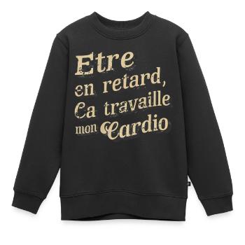 Spätes Cardio - Sport Humor - Kinder Premium Organic Sweatshirt - Schwarz - Vorne - AI Model Kid Female (0cm)