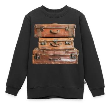 Les valises sont bouclées, l’aventure commence ! - Sweat Premium enfant bio - noir - Devant - AI Model Kid Female (0cm)