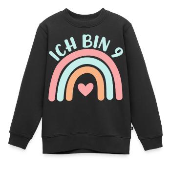 Ich bin 9 niedliche Regenbogen Design Junge Mädche - Kids Premium Organic Sweatshirt - black - Front - AI Model Kid Female (0cm)