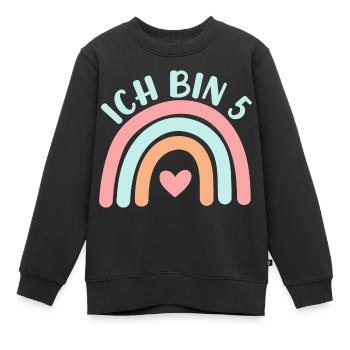 Ich bin 5 niedliche Regenbogen Design Junge Mädche - Kids Premium Organic Sweatshirt - black - Front - AI Model Kid Female (0cm)