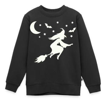 Hexe - Kinder Premium Organic Sweatshirt - Schwarz - Vorne - AI Model Kid Female (0cm)